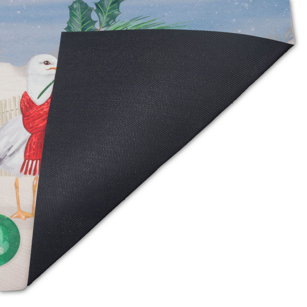 Illusions Peck The Halls Indoor/Outdoor Mat, Snow, 1''11"x2''11"