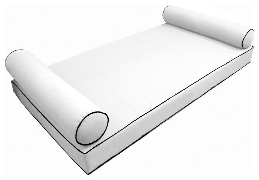 Style5 Twin Contrast Pipe Outdoor Mattress Bolster Slip Cover COMPLETE SET AD106
