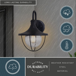 Vaxcel Lighting T0779 Dunlap 13" Tall Outdoor Wall Sconce - Textured Black