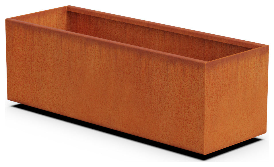 Corten Steel Planter, Rectangle - 46"lx16"wx16"h
