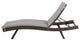 GDF Studio Lakeport Outdoor Wicker Chaise Lounge Chair With Cushion, Charcoal