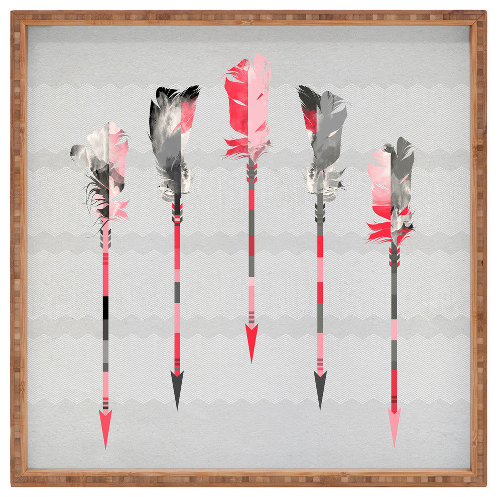 Deny Designs Iveta Abolina Coral Feathers Square Tray