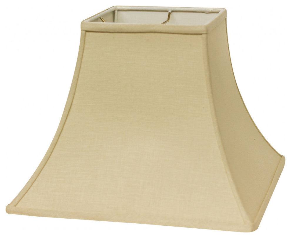 10" Parchment Biege Premium Square Bell Slanted Linen Lampshade