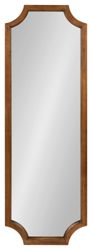 Hogan Framed Scallop Wall Mirror, Rustic Brown 16x48