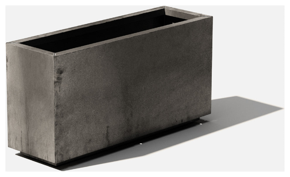 Metallic Series Corten Steel Long Box Planter, Medium