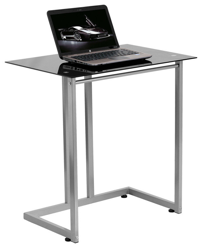 Black Tempered Glass Computer Desk