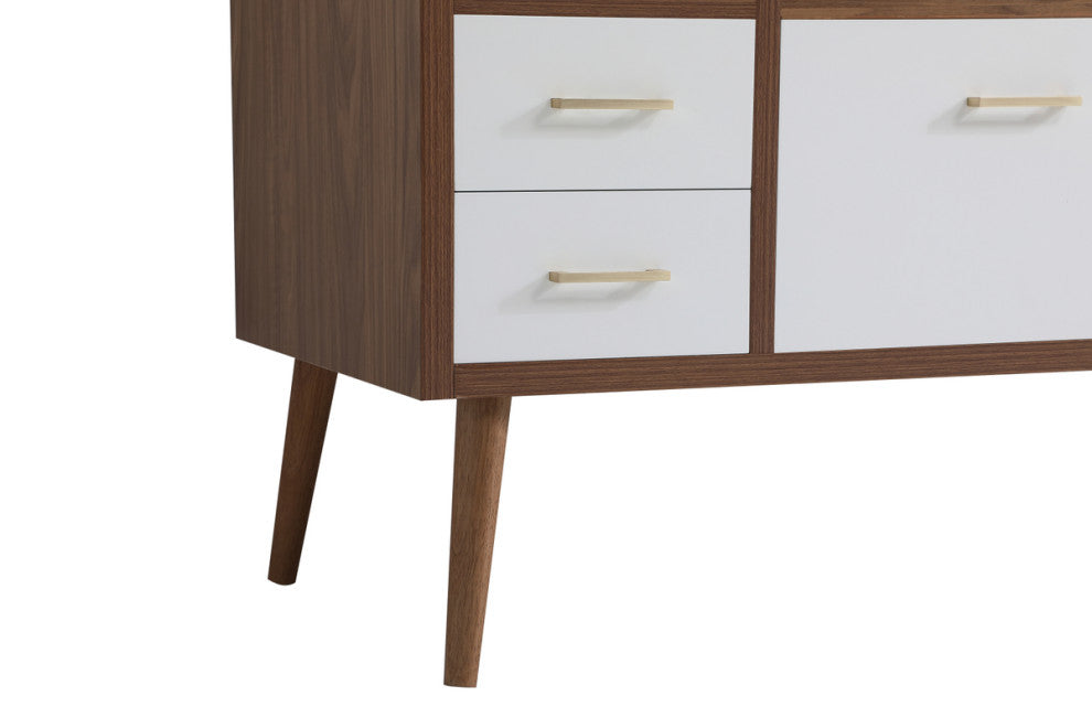 Bella 48" Bathroom Vanity, White With Backsplash