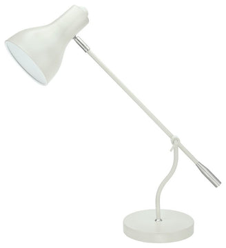40099-1, 22 1/2" High Modern Metal Desk Lamp, Milky Ivory Finish