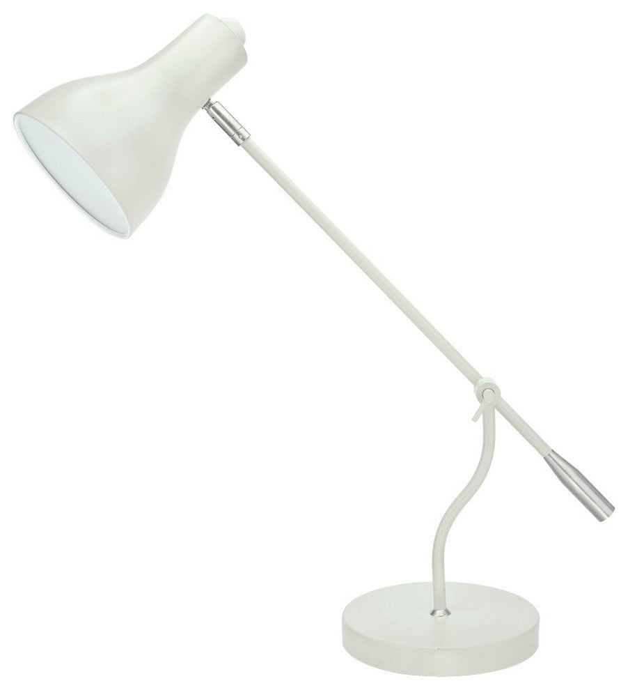 40099-1, 22 1/2" High Modern Metal Desk Lamp, Milky Ivory Finish