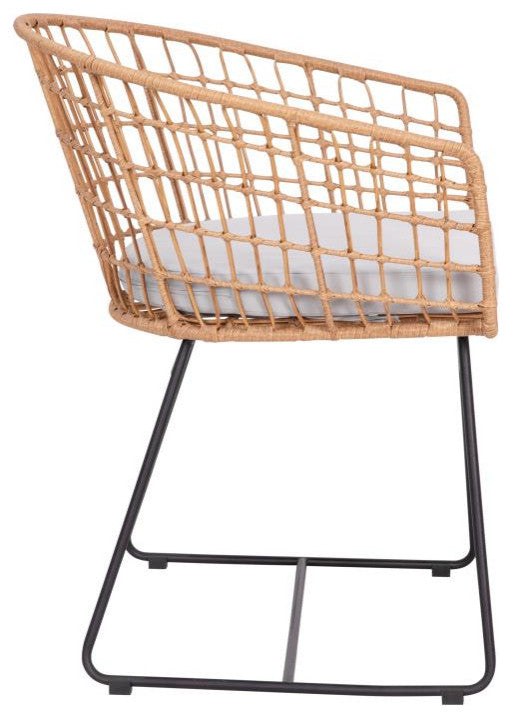 Devon 3-Piece Patio Bistro Set, 2 Chairs w/Seat Cushions, Acacia Wood Top Table,