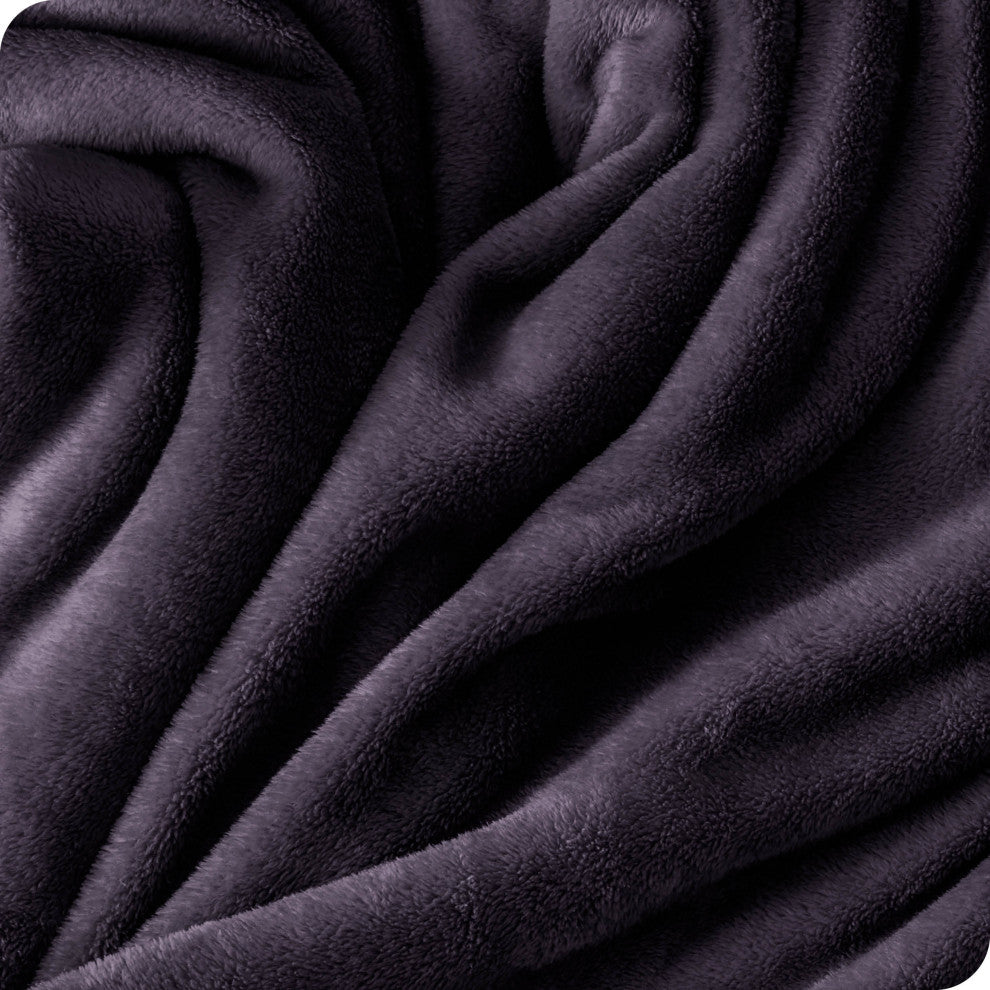 Bare Home Microplush Fleece Blanket, Eggplant, Throw/Travel