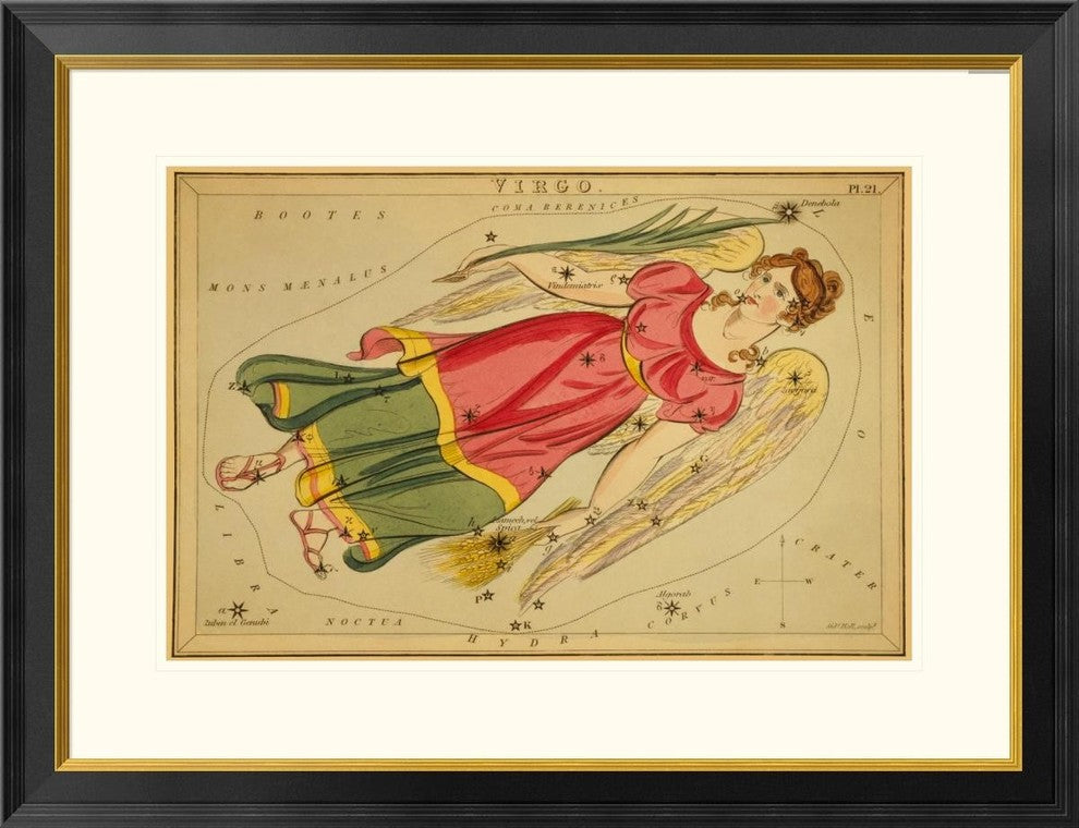 "Virgo, 1825" Framed Digital Print by Jehoshaphat Aspin, 34"x26"