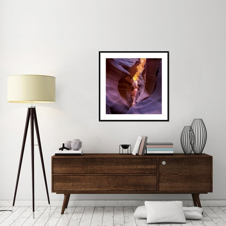 "Fire In Canyon" Framed Digital Print by Sandipan Biswas, 38"x38"