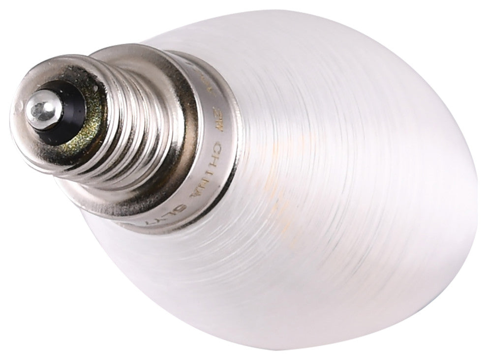 4W CA11 LED, Satin Spun Clear, Candelabra Base, 2700K, 120V, Carded