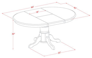Avpf5-Bch-C Dining Set, 5-Piece With 4 Wooden Chairs