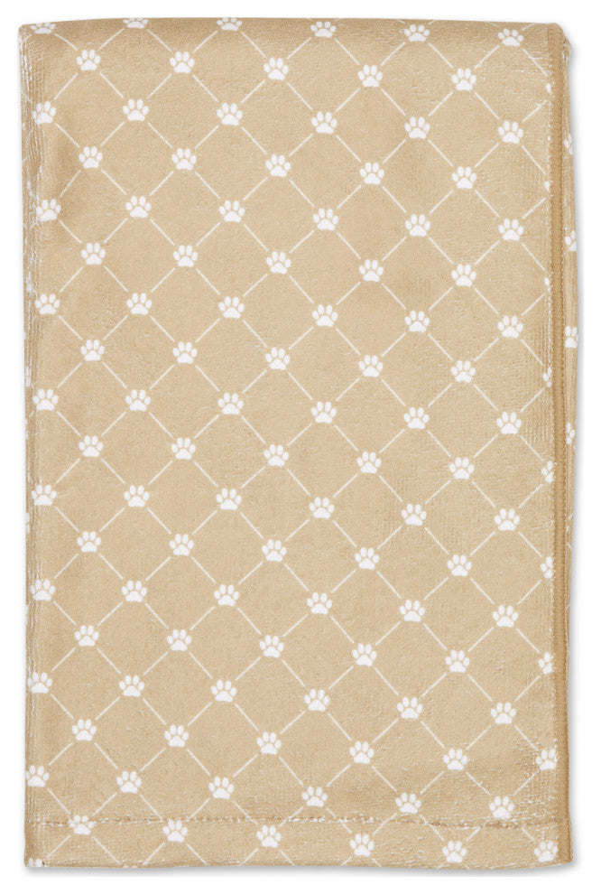 Taupe Printed Trellis Paw Pet Towel