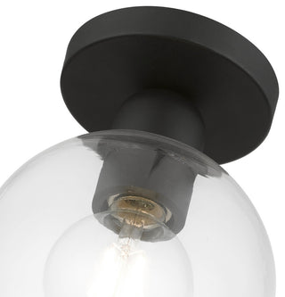Downtown 1 Light Black Sphere Semi-Flush