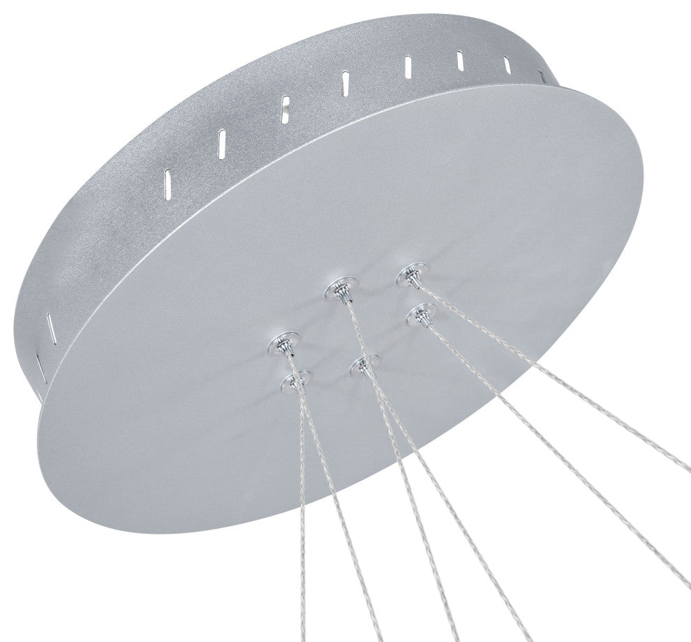 Tania Trio 32" Ring ETL Certified Circular LED Chandelier, Silver
