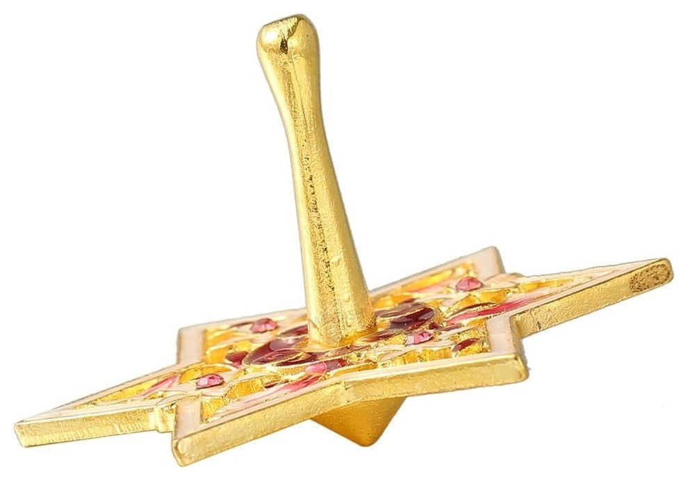 Hand-Painted Spinning Dreidel Holiday Ornaments Pewter Elegant Jewish Decor