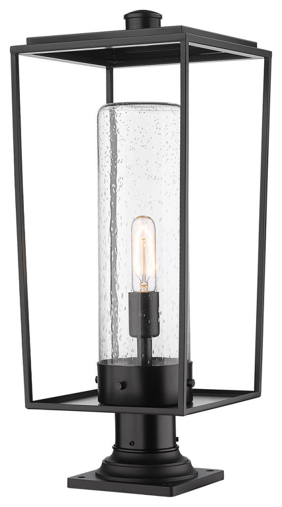 Z-LITE 594PHBR-533PM-BK 1 Light Outdoor Pier Mounted Fixture, Black