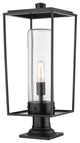 Z-LITE 594PHBR-533PM-BK 1 Light Outdoor Pier Mounted Fixture, Black