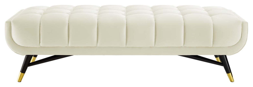 Adept 60" Performance Velvet Bench Ivory
