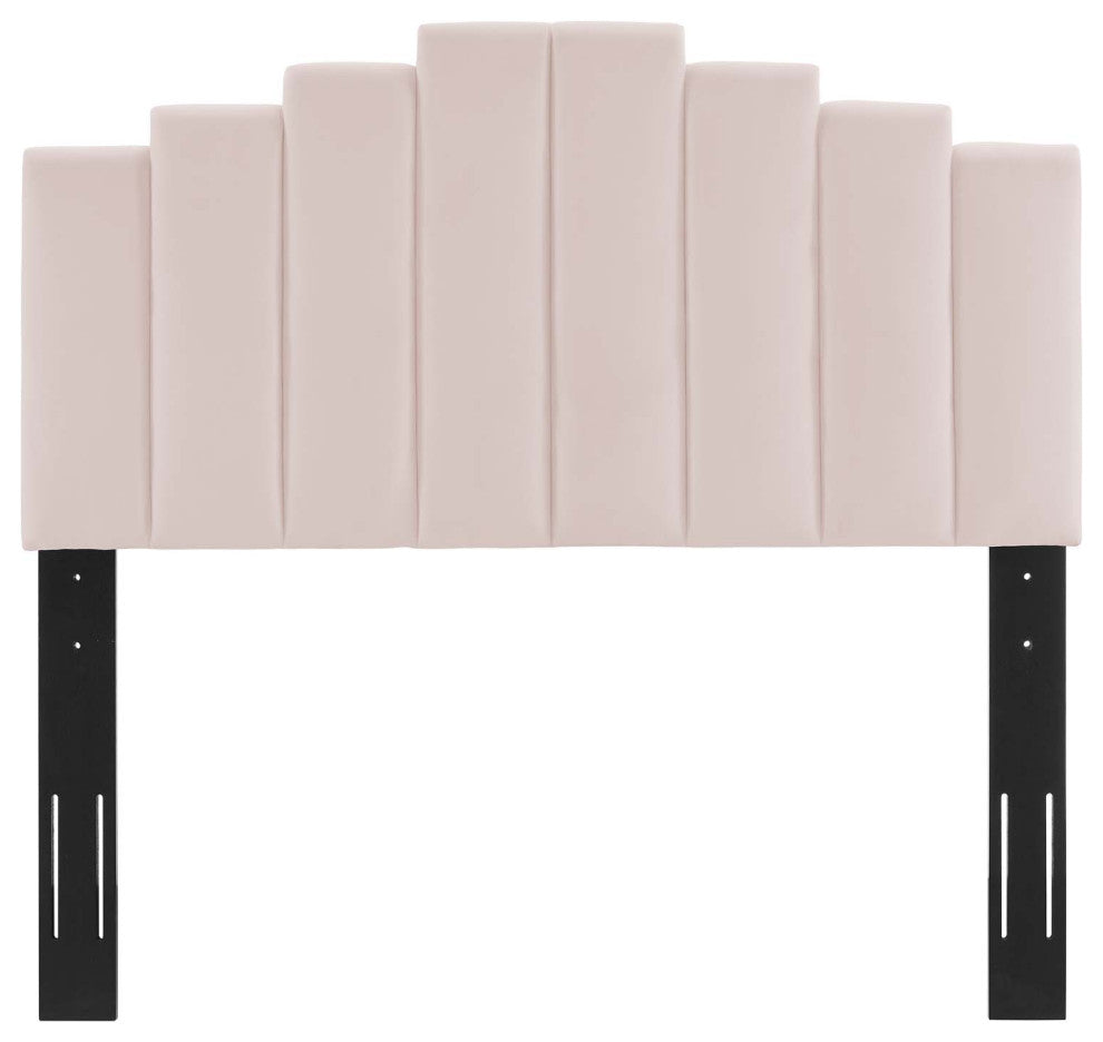 Platform Bed Frame, King Size, Velvet, Pink, Modern Contemporary, Bedroom Master