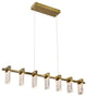 Sorrento 40" Linear ETL Certified Integrated LED Chandelier, Antique Brass