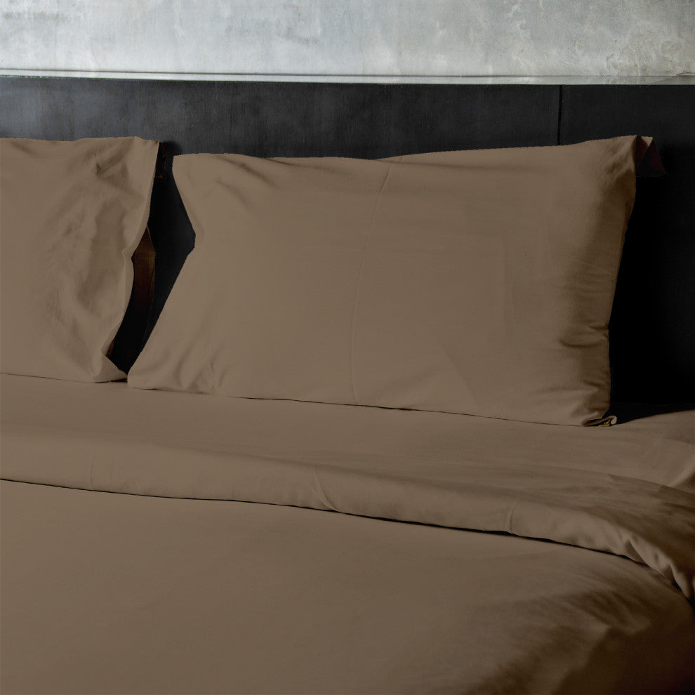 4-Piece, 1,800 Thread Count, Bamboo Feel, Soft Bed Sheets, Taupe, King