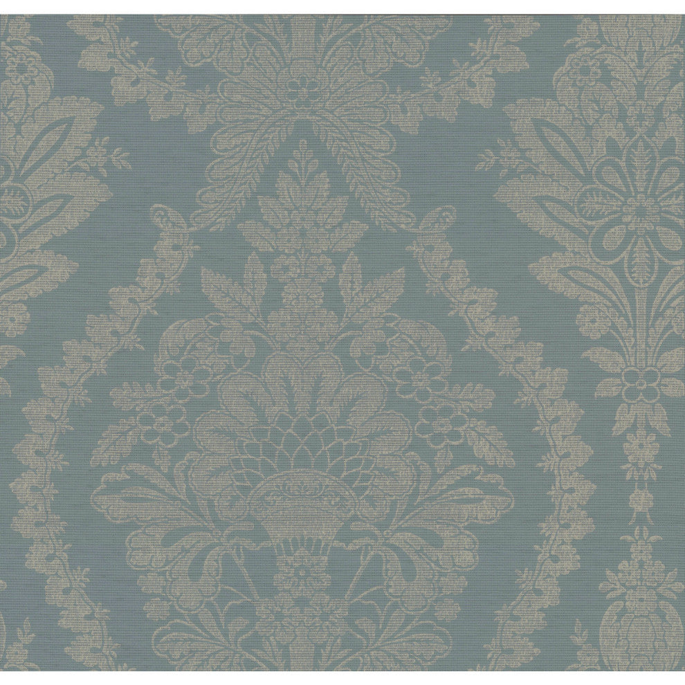 Blue Heritage Damask Wallpaper