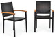 Costway Set of 2 Outdoor Patio PE Rattan Dining Chairs Armrest Stackable Garden