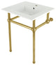 Kingston Brass KVBH252277 25" Console Sink, Legs, Single Faucet Hole