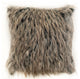 Plutus Gray Foxy Brown Gray Animal Faux Fur Luxury Throw Pillow, 20"x26"