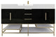 Madison 60" Free Standing Single Sink Vanity with Reinforced Acrylic Sink, High Gloss Black