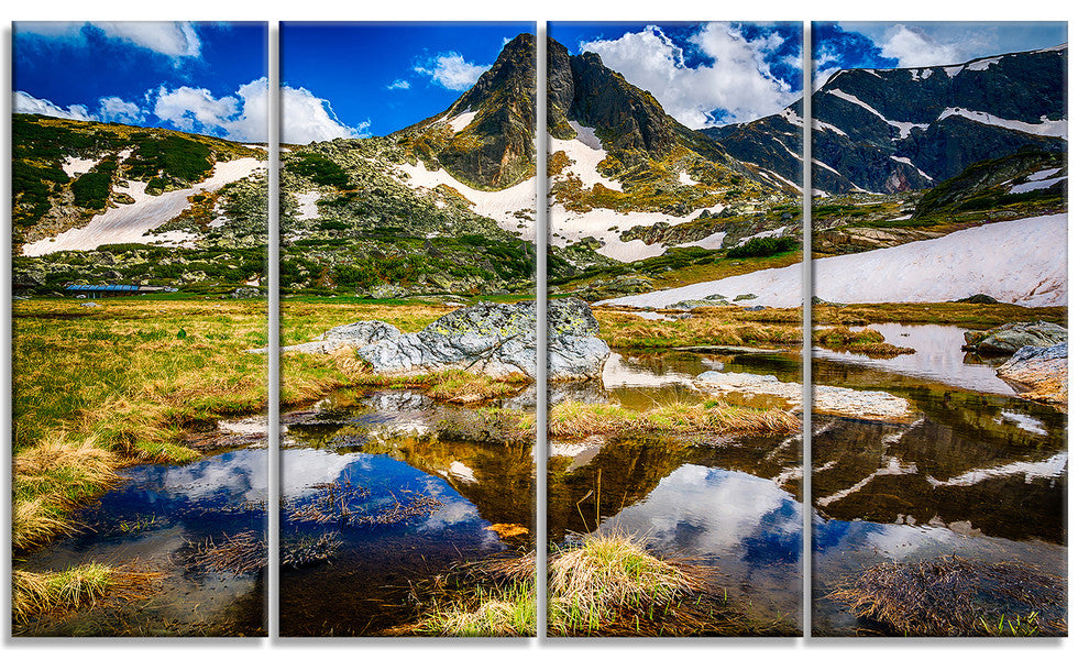 "Stunning Mountains in Rila Lakes District" Landscape Wall Artwork, 4 Panel