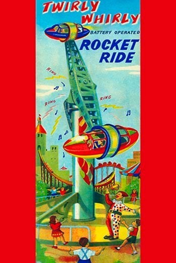 Twirly Whirly Rocket Ride - Gallery Wrapped Canvas Art 28" x 42"
