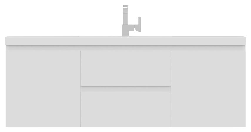 Paterno 60" Single Wall Mounted Bathroom Vanity With Sink, White