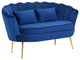 Home Beyond Velvet Sofa Blue Soft Loveseat Daisy Chair for Living Room UC-17DB