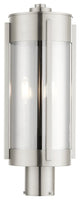 Livex Sheridan 2 Light 19" Tall Outdoor Post Top Lantern, Brushed Nickel