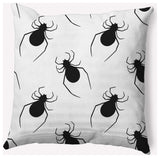 20" x 20" Crawling Spiders Indoor/Outdoor Polyester Throw Pillow, White