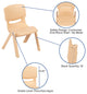 33" Round Plastic Height Adjustable Table Set With 4 Chairs, Natural