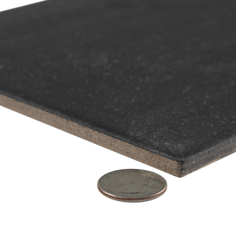 Piscina Brick Matte Nero Porcelain Floor and Wall Tile