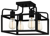 Quoizel QSF5349MBK 4-Light Semi-Flush Mount, Paulsen