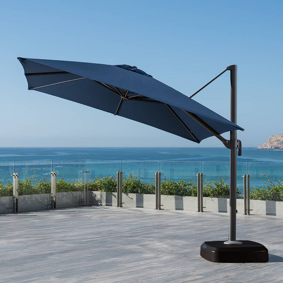 Portofino Comfort Sunbrella Outdoor Patio 10ft Resort Umbrella, Laguna Blue