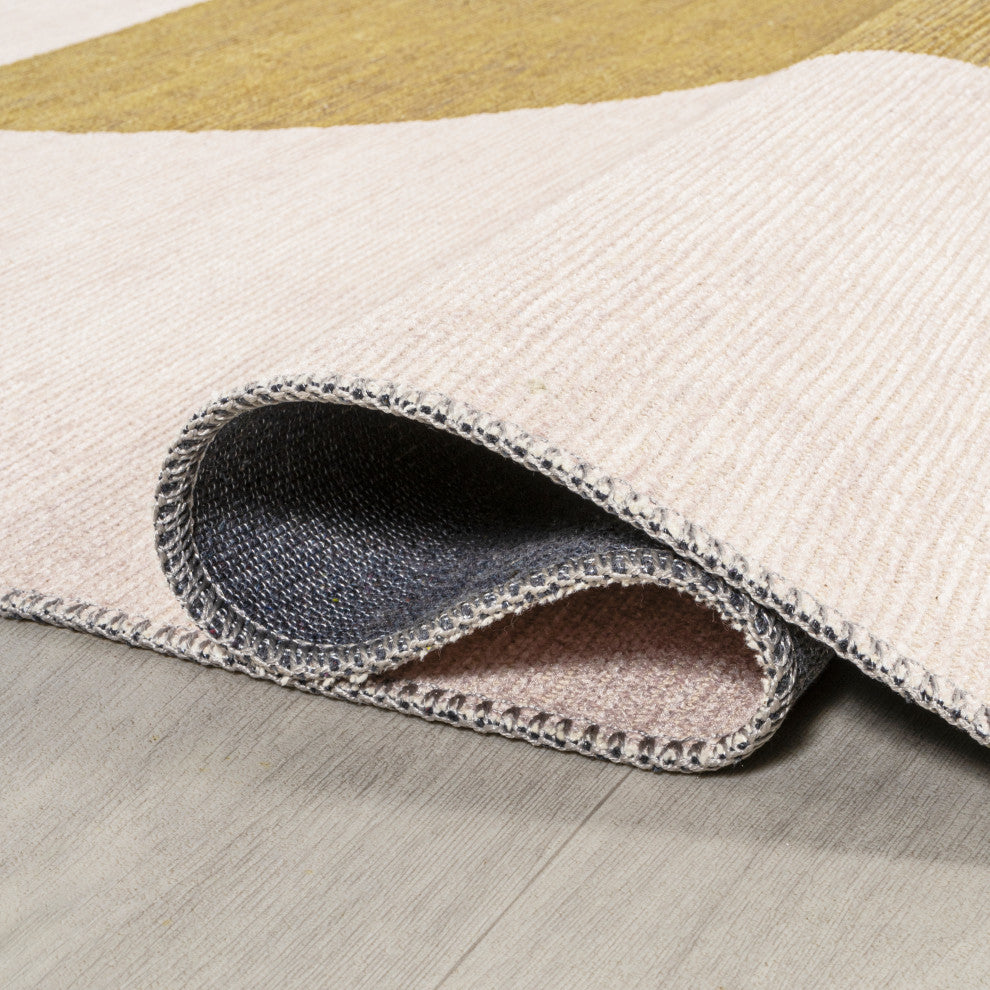 Luola Minimalist Geometric Machine-Washable Area Rug, 5x8