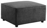 Silvester Ottoman, Gray Fabric