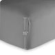 Fitted Dual Pocket Bottom Sheet 1800 Microfiber Ultra-Soft, Gray, Cal King