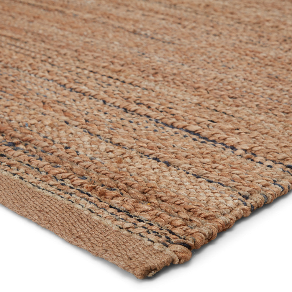 Jaipur Living Canterbury Natural Solid Tan/ Navy Area Rug 2'6"X4'