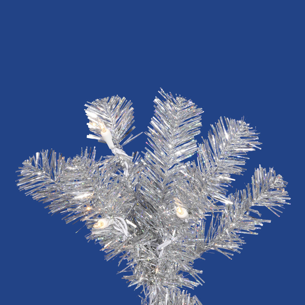 Vickerman Silver Pencil Tree, Dura-Lit LED 35 Warm White, 2'x11"