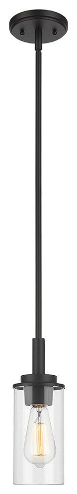 1 Light 4" Matte Black Mini-Pendant